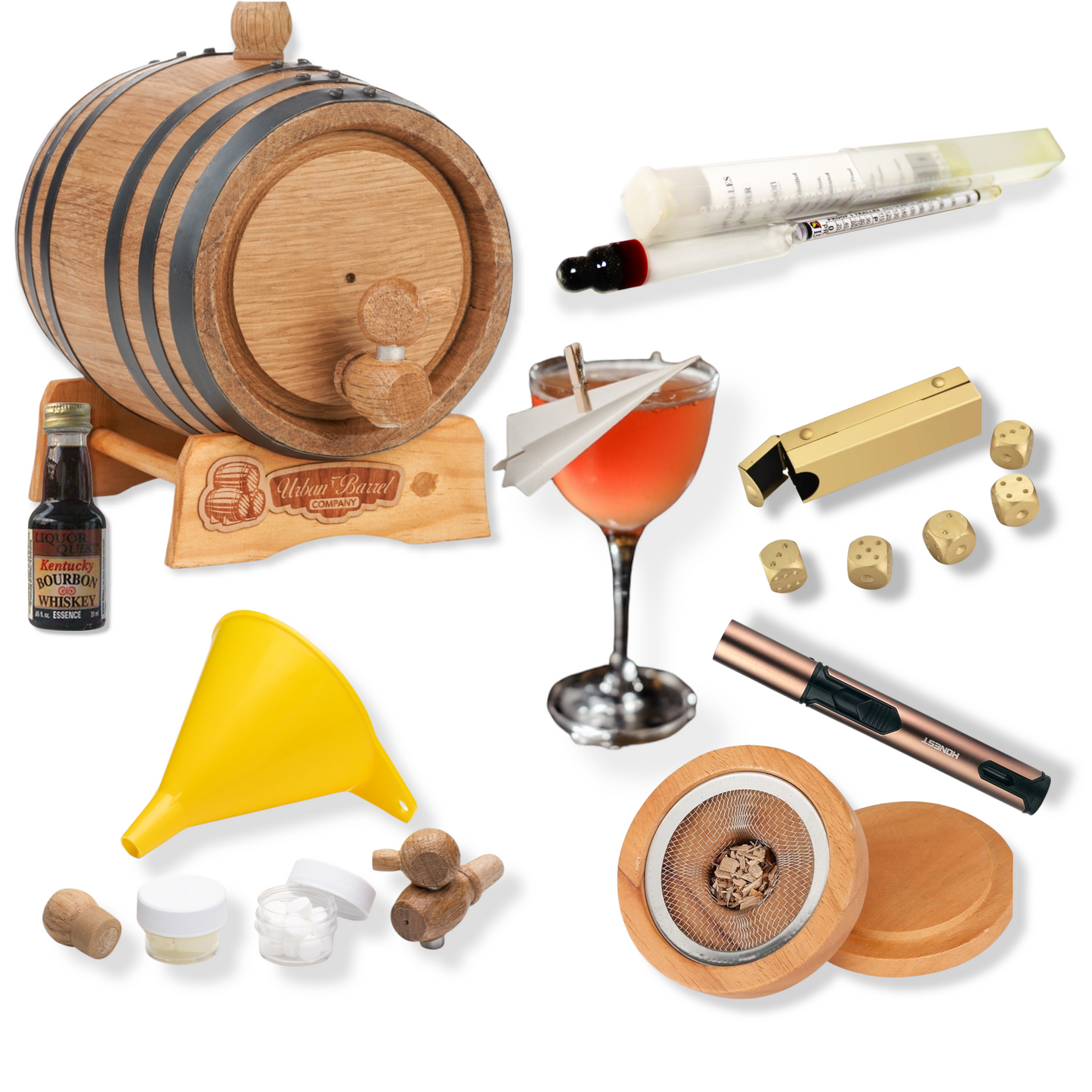 2L oak aging barrel gift set