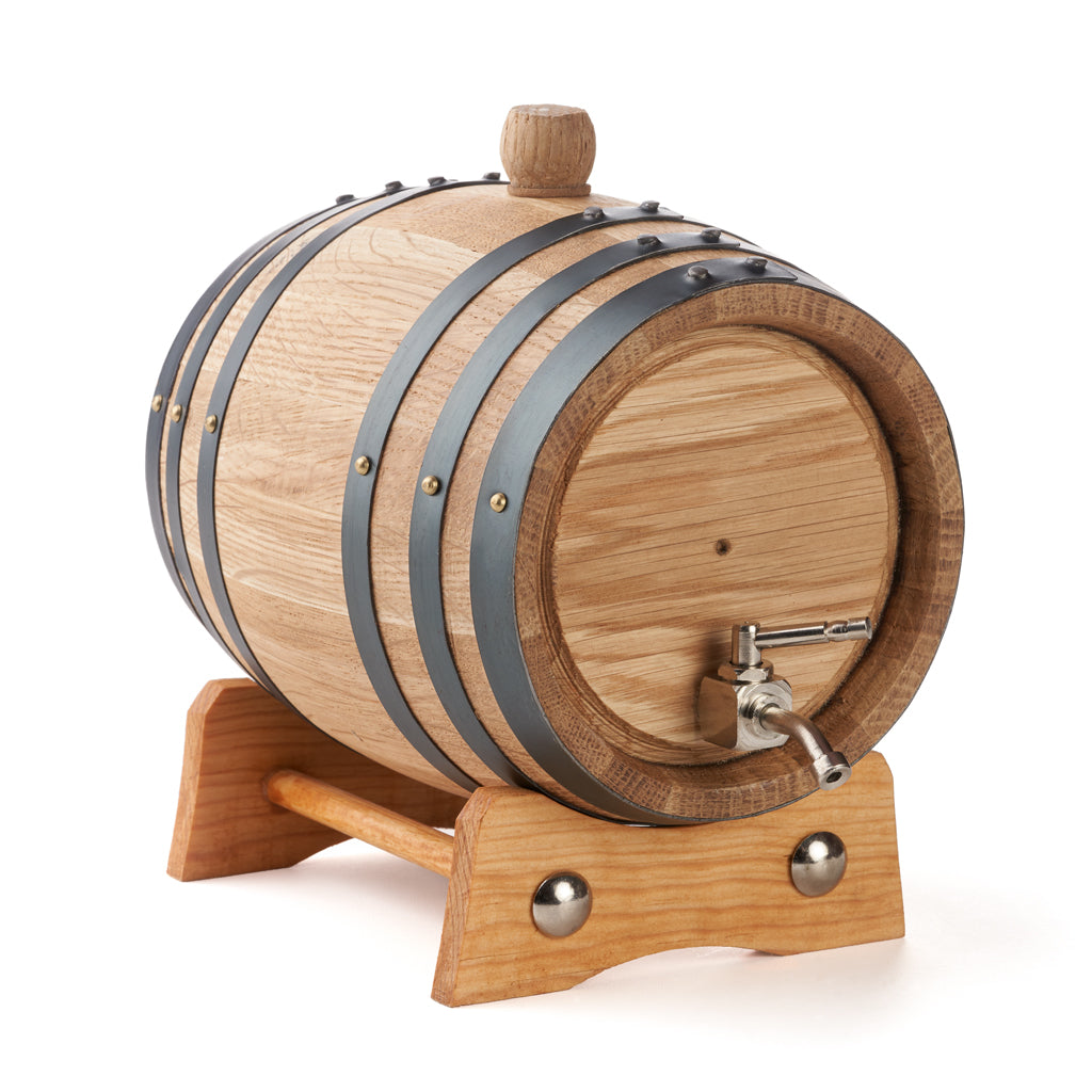 Urban Barrel 1 litre oak aging barrel angled view