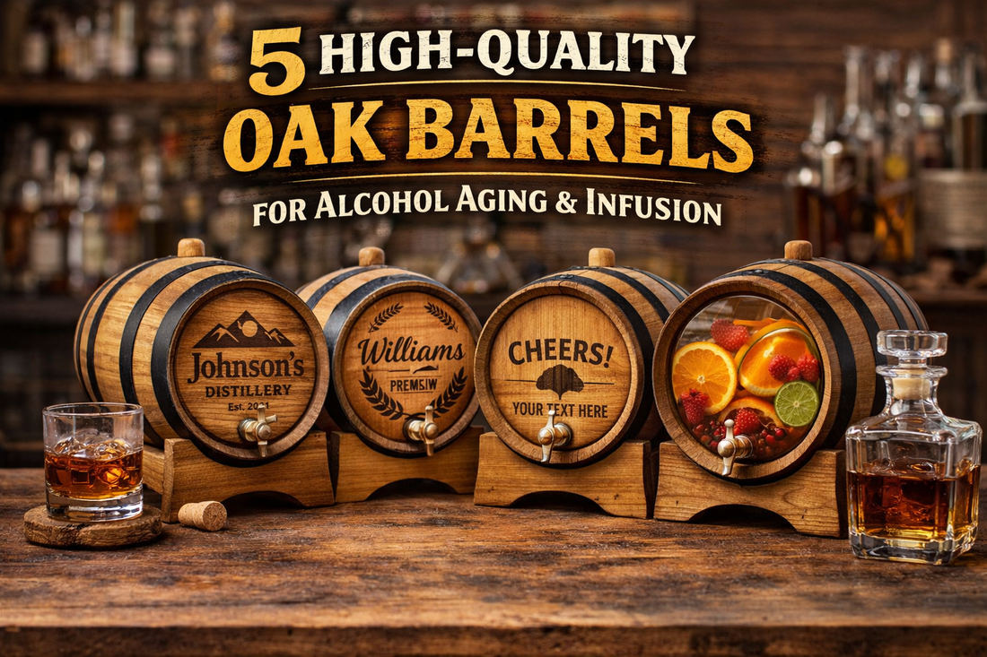 5 High-Quality Oak Barrels for Alcohol Aging & Infusion