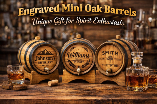 Engraved Mini Oak Barrels – Unique Gift for Spirit Enthusiasts