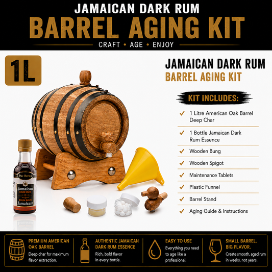 1L Jamaican Dark Rum Barrel Aging Kit with one bottle of essence